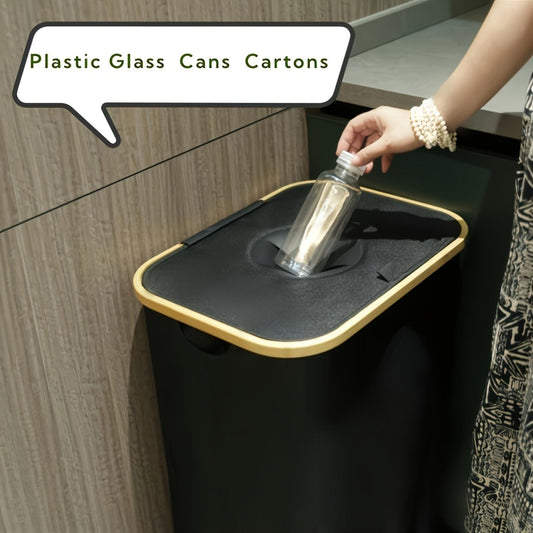 Kitchen Recyclable Trash Can 26 Gallons Removable Reusable Inner Bag With Lid Bottle Plastic Waste Kitchen Trash Can